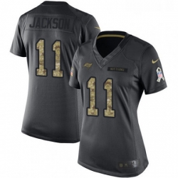 Womens Nike Tampa Bay Buccaneers 11 DeSean Jackson Limited Black 2016 Salute to Service NFL Jersey