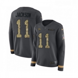 Womens Nike Tampa Bay Buccaneers 11 DeSean Jackson Limited Black Salute to Service Therma Long Sleeve NFL Jersey