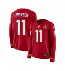 Womens Nike Tampa Bay Buccaneers 11 DeSean Jackson Limited Red Therma Long Sleeve NFL Jersey
