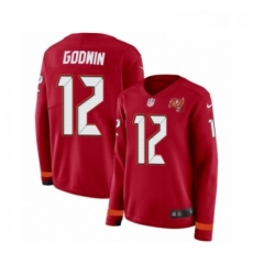 Womens Nike Tampa Bay Buccaneers 12 Chris Godwin Limited Red Therma Long Sleeve NFL Jersey