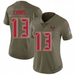 Womens Nike Tampa Bay Buccaneers 13 Mike Evans Limited Olive 2017 Salute to Service NFL Jersey