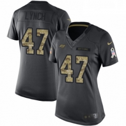 Womens Nike Tampa Bay Buccaneers 47 John Lynch Limited Black 2016 Salute to Service NFL Jersey