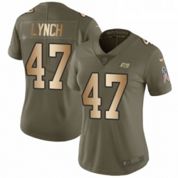 Womens Nike Tampa Bay Buccaneers 47 John Lynch Limited OliveGold 2017 Salute to Service NFL Jersey