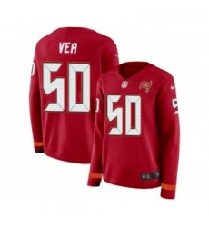 Womens Nike Tampa Bay Buccaneers 50 Vita Vea Limited Red Therma Long Sleeve NFL Jersey