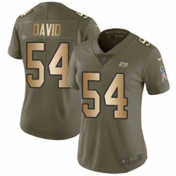 Womens Nike Tampa Bay Buccaneers 54 Lavonte David Limited OliveGold 2017 Salute to Service NFL Jersey