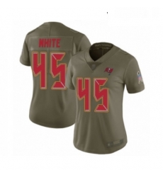 Womens Tampa Bay Buccaneers 45 Devin White Limited Olive 2017 Salute to Service Football Jersey