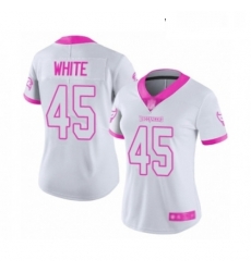 Womens Tampa Bay Buccaneers 45 Devin White Limited White Pink Rush Fashion Football Jersey