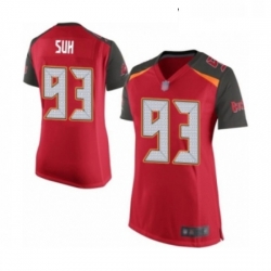 Womens Tampa Bay Buccaneers 93 Ndamukong Suh Game Red Team Color Football Jersey