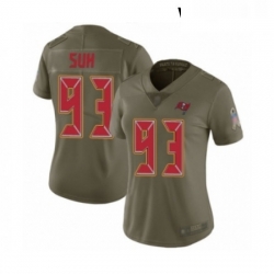 Womens Tampa Bay Buccaneers 93 Ndamukong Suh Limited Olive 2017 Salute to Service Football Jersey