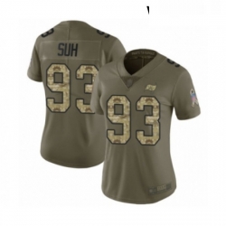 Womens Tampa Bay Buccaneers 93 Ndamukong Suh Limited Olive Camo 2017 Salute to Service Football Jersey