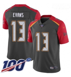 Buccaneers #13 Mike Evans Gray Youth Stitched Football Limited Inverted Legend 100th Season Jersey
