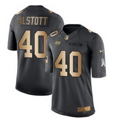 Nike Buccaneers #40 Mike Alstott Black Youth Stitched NFL Limited Gold Salute to Service Jersey