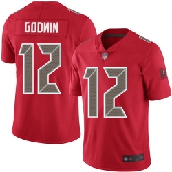 Youth Buccaneers 12 Chris Godwin Red Stitched Football Limited Rush Jersey