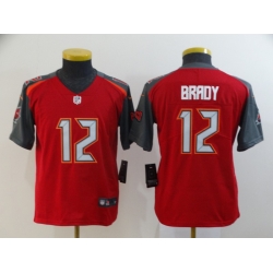 Youth Buccaneers 12 Tom Brady Red Youth Vapor Untouchable Limited Jersey