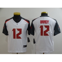 Youth Buccaneers 12 Tom Brady White Youth Vapor Untouchable Limited Jersey