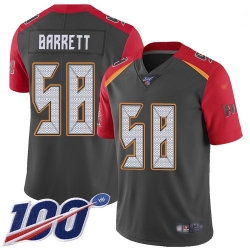 Youth Buccaneers 58 Shaquil Barrett Gray Stitched Football Limited Inverted Legend 100th Season Jersey