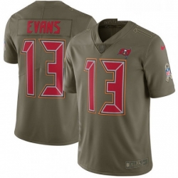 Youth Nike Tampa Bay Buccaneers 13 Mike Evans Limited Olive 2017 Salute to Service NFL Jersey