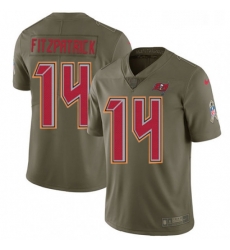 Youth Nike Tampa Bay Buccaneers 14 Ryan Fitzpatrick Limited Olive 2017 Salute to Service NFL Jersey