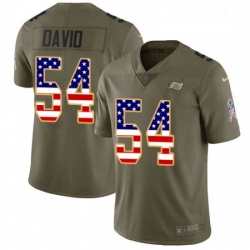 Youth Nike Tampa Bay Buccaneers 54 Lavonte David Limited OliveUSA Flag 2017 Salute to Service NFL Jersey