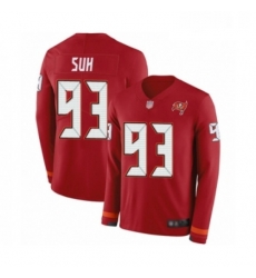 Youth Tampa Bay Buccaneers 93 Ndamukong Suh Limited Red Therma Long Sleeve Football Jersey