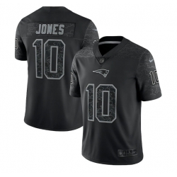 Men New England Patriots 10 Mac Jones Black Reflective Limited Stitched Football Jersey
