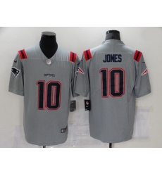Men New England Patriots 10 Mac Jones Grey 2021 Inverted Legend Stitched NFL Nike Limited Jersey