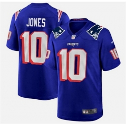 Men New England Patriots 10 Mac Jones Royal Stitc