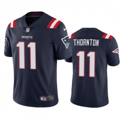 Men New England Patriots 11 Tyquan Thornton Navy Vapor Untouchable Limited Stitched Jersey