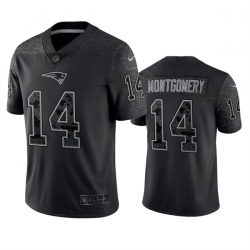 Men New England Patriots 14 Ty Montgomery Black Reflective Limited Stitched Football Jersey