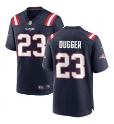 Men New England Patriots 23 Kyle Dugger Navy Stitched Game Jersey