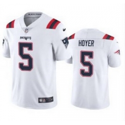 Men New England Patriots 5 Brian Hoyer White 2021 Vapor Untouchable Limited Stitched Jersey