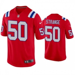 Men New England Patriots 50 Cole Strange Red Vapor Untouchable Limited Stitched Jersey