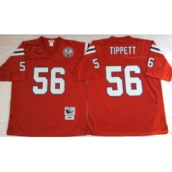 Men New England Patriots 56 Andre Tippett Red M&N Throwback Jersey