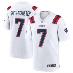 Men New England Patriots 7 JuJu Smith Schuster White Stitched Game Jersey