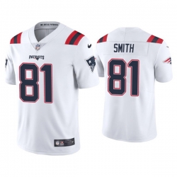 Men New England Patriots 81 Jonnu Smith 2021 White Vapor Untouchable Limited Stitched Jersey