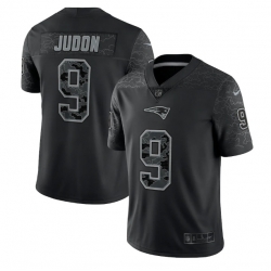 Men New England Patriots 9 Matthew Judon Black Reflective Limited Stitched Football Jersey