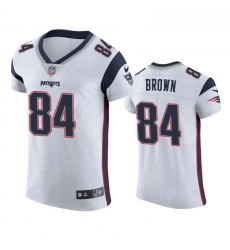 Men Nike New England Patriots 84 Antonio Brown White Vapor Elite Jersey