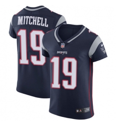 Men Nike Patriots #19 Malcolm Mitchell Navy Blue Team Color Stitched NFL Vapor Untouchable Elite Jersey