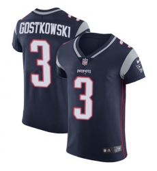 Men Nike Patriots #3 Stephen Gostkowski Navy Blue Team Color Stitched NFL Vapor Untouchable Elite Jersey