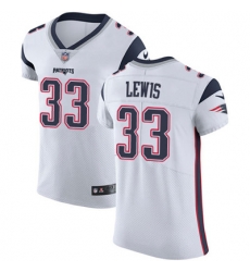 Men Nike Patriots #33 Dion Lewis White Stitched NFL Vapor Untouchable Elite Jersey