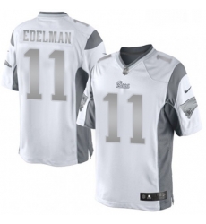 Mens Nike New England Patriots 11 Julian Edelman Limited White Platinum NFL Jersey