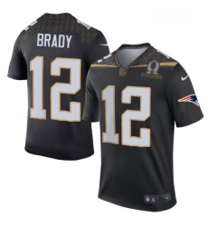 Mens Nike New England Patriots 12 Tom Brady Elite Black Team Irvin 2016 Pro Bowl NFL Jersey