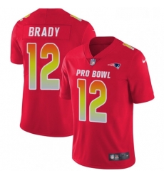 Mens Nike New England Patriots 12 Tom Brady Limited Red 2018 Pro Bowl NFL Jersey
