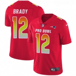 Mens Nike New England Patriots 12 Tom Brady Limited Red 2018 Pro Bowl NFL Jersey