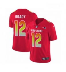 Mens Nike New England Patriots 12 Tom Brady Limited Red AFC 2019 Pro Bowl NFL Jersey