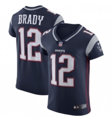 Mens Nike New England Patriots 12 Tom Brady Navy Blue Team Color Vapor Untouchable Elite Player NFL Jersey