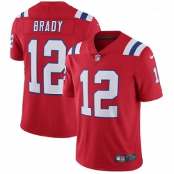 Mens Nike New England Patriots 12 Tom Brady Red Alternate Vapor Untouchable Limited Player NFL Jersey