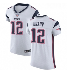 Mens Nike New England Patriots 12 Tom Brady White Vapor Untouchable Elite Player NFL Jersey