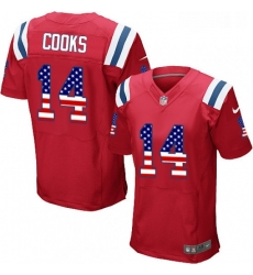 Mens Nike New England Patriots 14 Brandin Cooks Elite Red Alternate USA Flag Fashion NFL Jersey