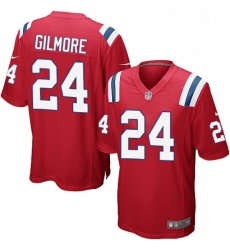 Mens Nike New England Patriots 24 Stephon Gilmore Game Red Alternate NFL Jersey